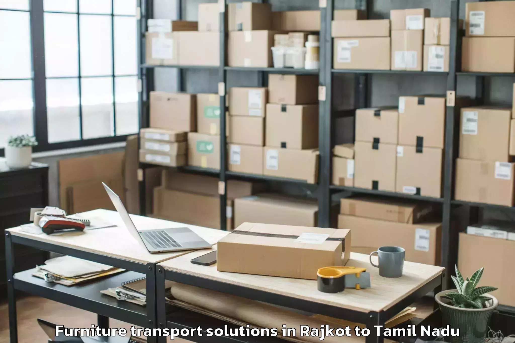 Get Rajkot to Chennai Port Trust Furniture Transport Solutions